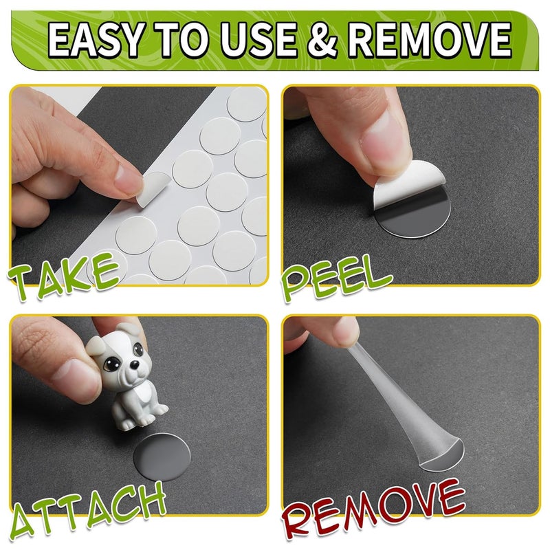 Piteno ® 500Pcs Double Sided Adhesive Dots, 0.4" Clear Removable Adhesive Mounting Putty, Waterproof No Trace Dots Adhesive Putty for Poster Picture Festival Decoration Museum (10mm) - Image 3